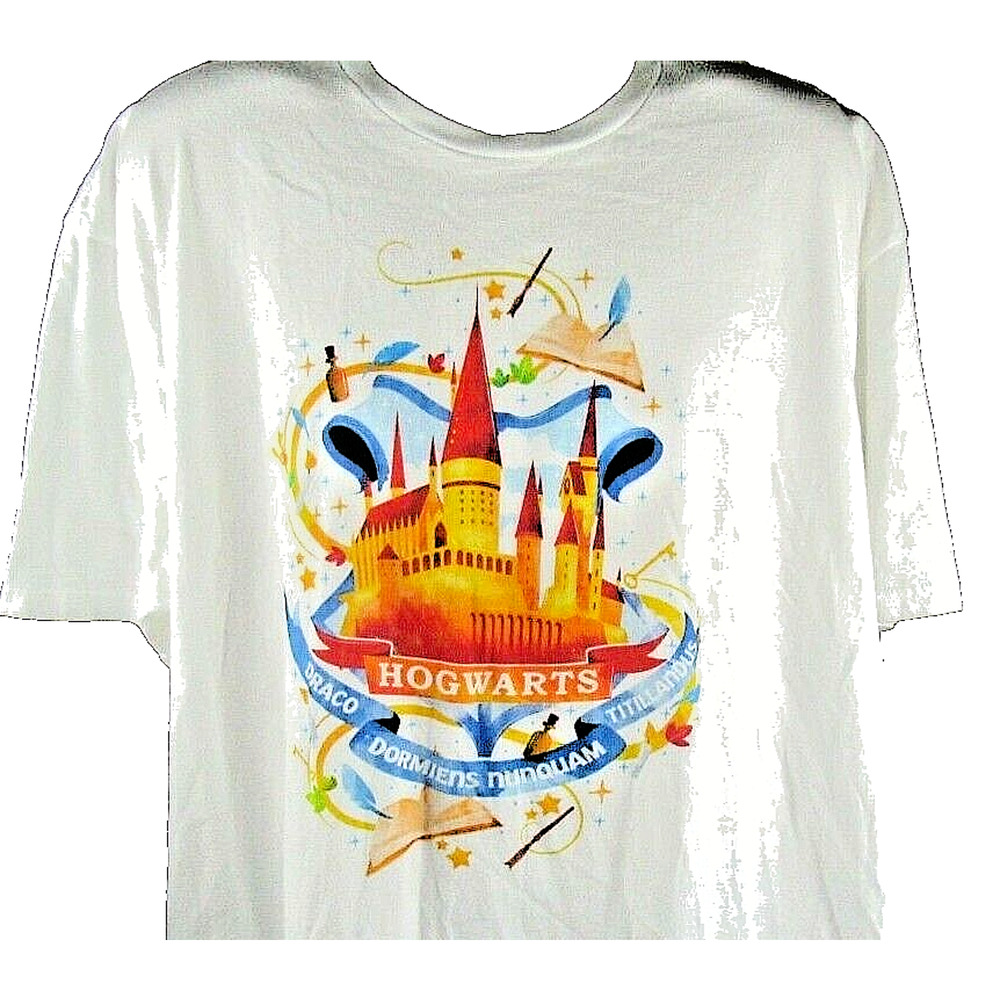 Harry Potter T-shirt Size 3XL White Next Level Apparel Colorful Hogwarts